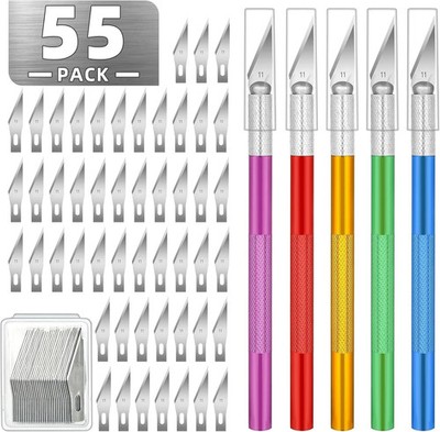 Kit Exacto Knife Set 50 Blade Refill Xacto 5PCS Leather Craft Pen Cutter Razor