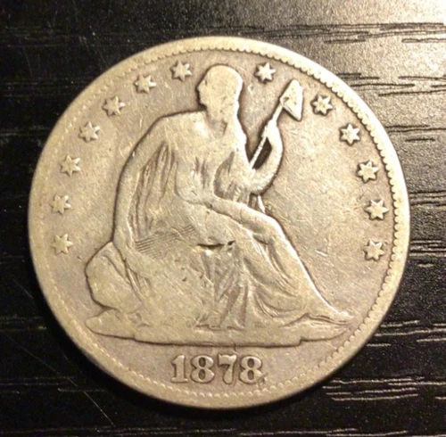 1878 Seated Liberty Silver Half Dollar, VG Detail. H176