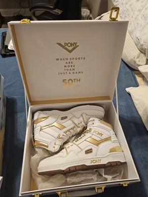 Pony Limited-Edition M-100 50th Anniversary sneaker white gold Men US Size 11.5