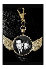 Lauren Bacall Humphrey Bogart Bag Clip Purse Clip Back Pack Keychain Rhinestones