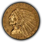 1909 $2.50 Indian Head Gold Quarter Eagle - AU+ - SKU-G5553
