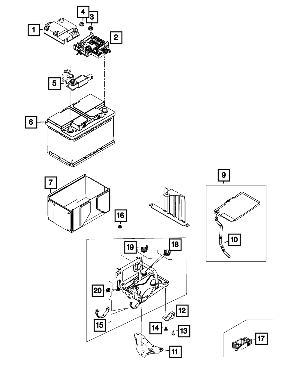 Genuine Mopar Battery Tray 68616568AA