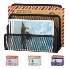 EASEPRES Desk Mail Organizer, Office Small Desktop Metal Mesh Envelope Letter So