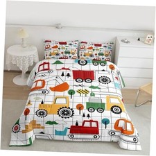 Construction Bedding Set Size Equipment Trucks Comforter Set Twin Multi 13