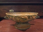 Beautiful Vintage Roseville Pottery Bushberry Russet Footed Bowl Handles