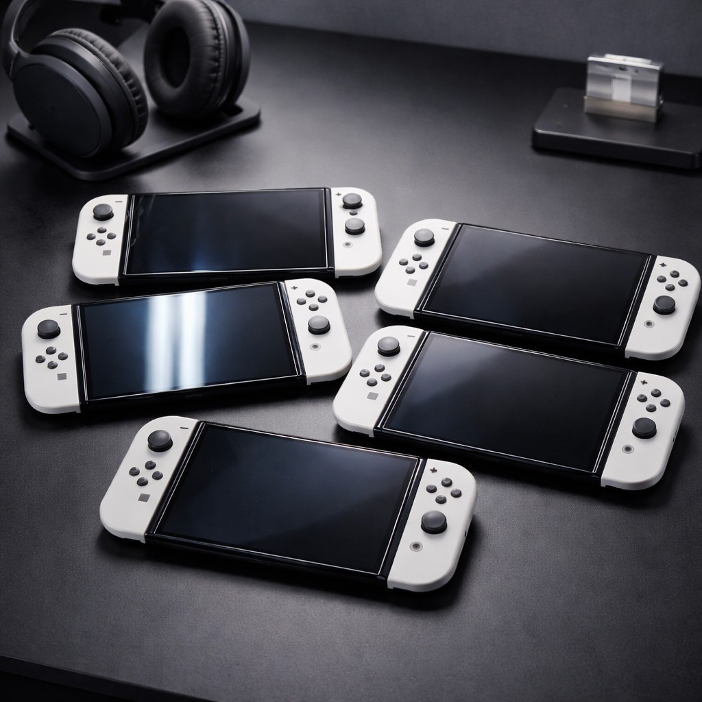 Nintendo Switch OLED Console and Controllers White