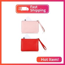 2 Pack Small Zipper Pouch Mini Makeup Bag for Purse Lipstick Cosmetic Travel Mak