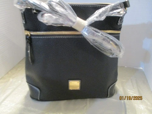 Black Pebble Grain Crossbody Bag New