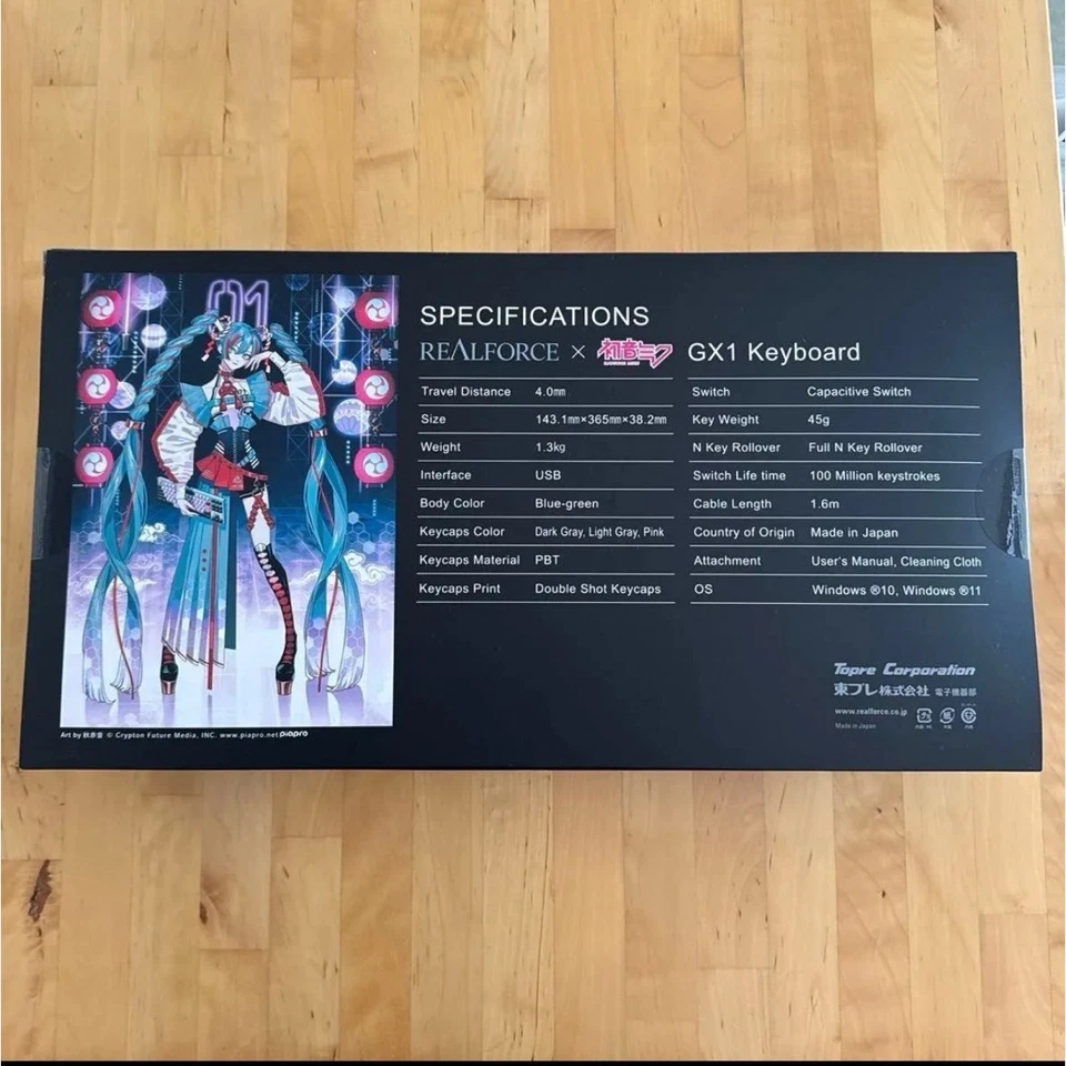 Topre REALFORCE x Hatsune Miku Collaboration GX1 Gaming Keyboard 45g New - Image 2 of 4