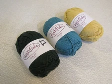 Knit Picks DK Weight Cotlin Yarn 3 Skeins 123 Yards Each Crème Brulee/Surf/Cedar