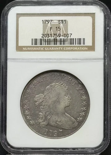 1797 Draped Bust Silver Dollar NGC F-15