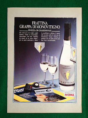 (D64) Advertising Advertising Ads Werbung FRATTINA GRAPPA CHARDONNAY SINGLE GRAPE VARIETY