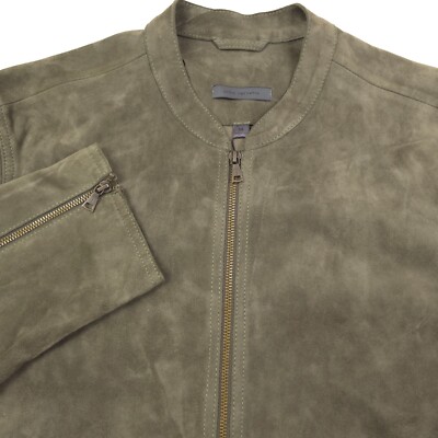 John Varvatos Corbin Leather Jacket Mens Size EUR 56 US 46 Dark Moss Green NWT