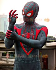 Cool Spider Miles Morales Jumpsuit Spiderman Cosplay Costume Adult Halloween