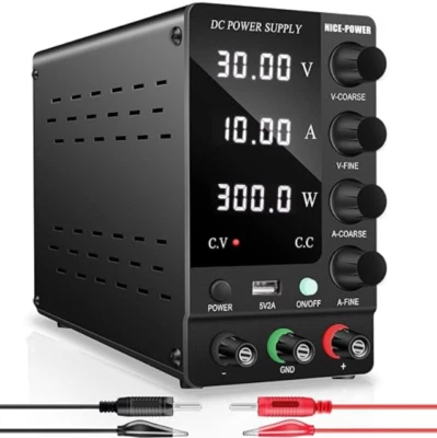 DC Bench Power Supply Variable 30V 10A,Adjustable Switching Regulated w/USB Port