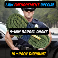 New 9MM Barrel Snake LEO Special Bore Cleaning Pack Of Ten Discount For Pistols