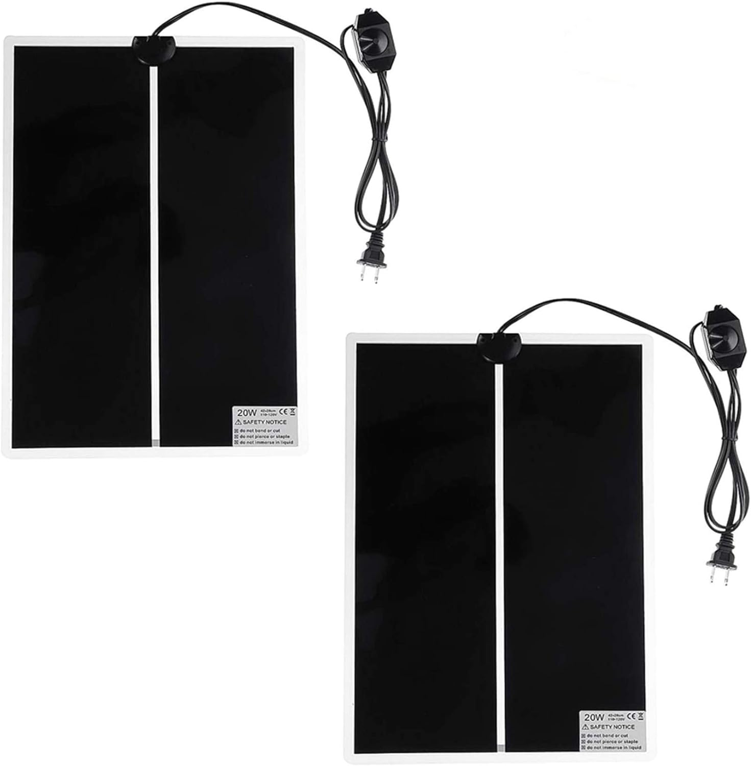 2 Pack 20W Reptile Heating Pad Tank Warmer with Temperature Control, Power Adjus