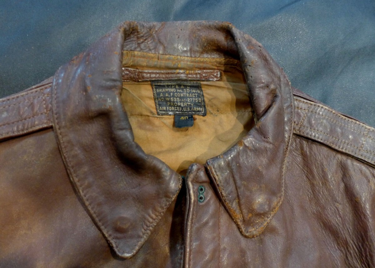 WWII Original US Army Air Corps Named A-2 Flight Leather WWII Original US Army Air Corps Named A-2 Flight Leather