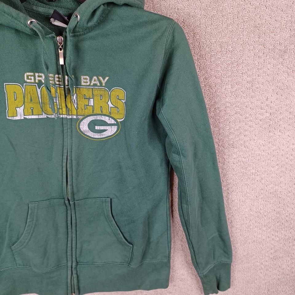 Green Bay Packers Hoodie Womens Small Green Full Zip NFL Team Apparel