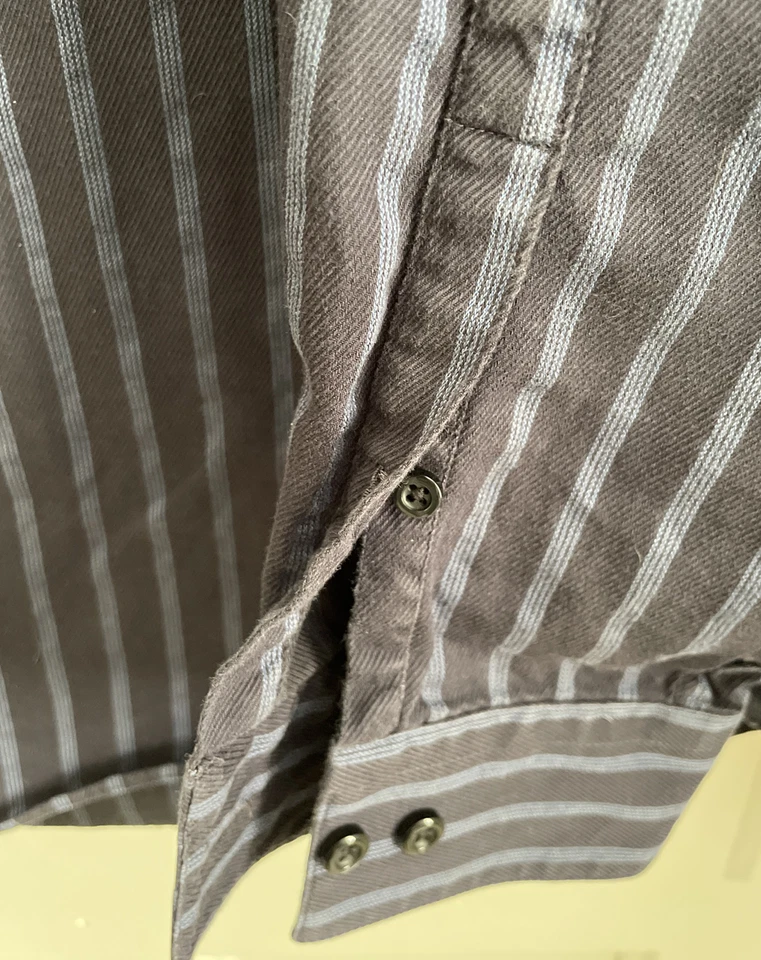 Apt. 9 Men's Button down Striped Long Sleeve Dress Shirt XXL 2XL Blue 90s Cotton - Image 3 of 4