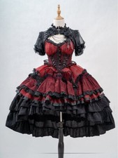 Vintage Lolita Party Prom Dresses Corset Applique Strap Shawl Short Dress Gothic