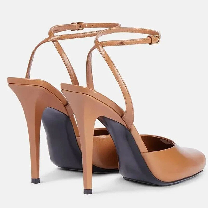 Nuevo Hebilla Stiletto Tacones Altos Moda Cuero Sandalias Correa Para Mujer Zapatos de salón Foto 2 de 4