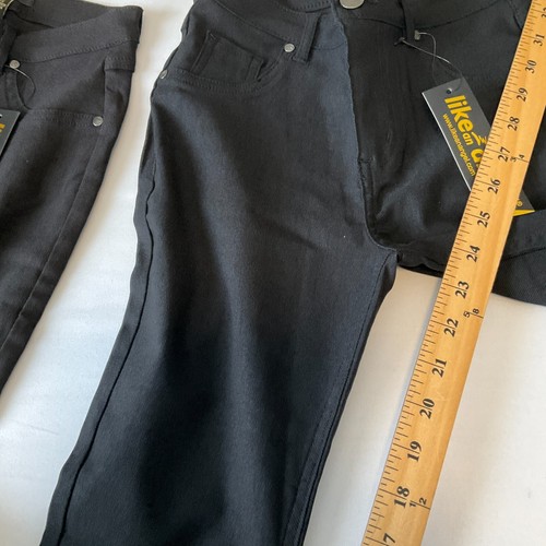 Like An Angel Ankle Pants Girls Size 14 Black Stretch Pockets Cuffed 2 Pair - Picture 9 of 11