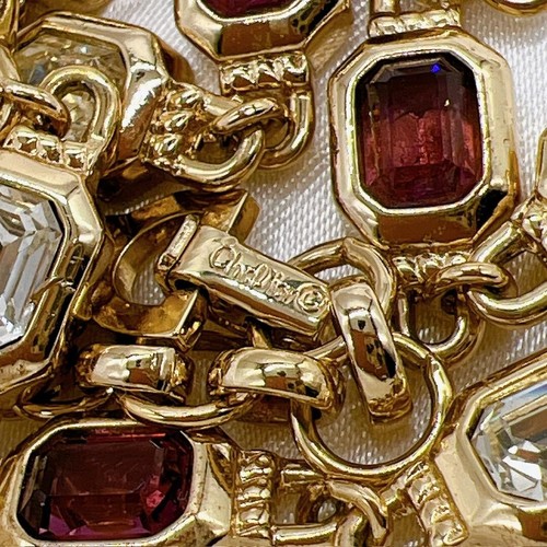 CHRISTIAN DIOR Collar Colgante Logo De Colección Raro Oro Kenkenjp CD Piedra Coloreada - Imagen 4 de 7