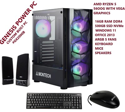 AMD RYZEN 5 5600G DESKTOP PC BUNDLE BRAND NEW CUSTOM BUILT PC 
