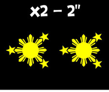 Philippines Flag Sun And Stars Jdm Vinyl Decal Sticker Yellow Phil Flag 2in