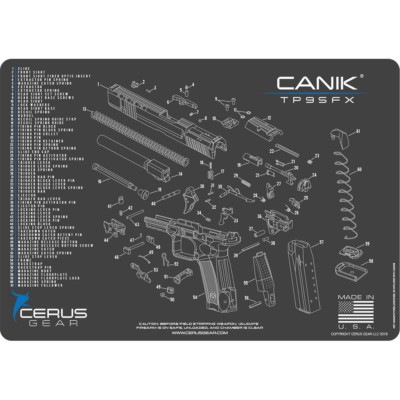 For CANIK  TP9SFX SCHEMATIC PROMAT Handgun Gun Cleaning Mat Cerus Gear 