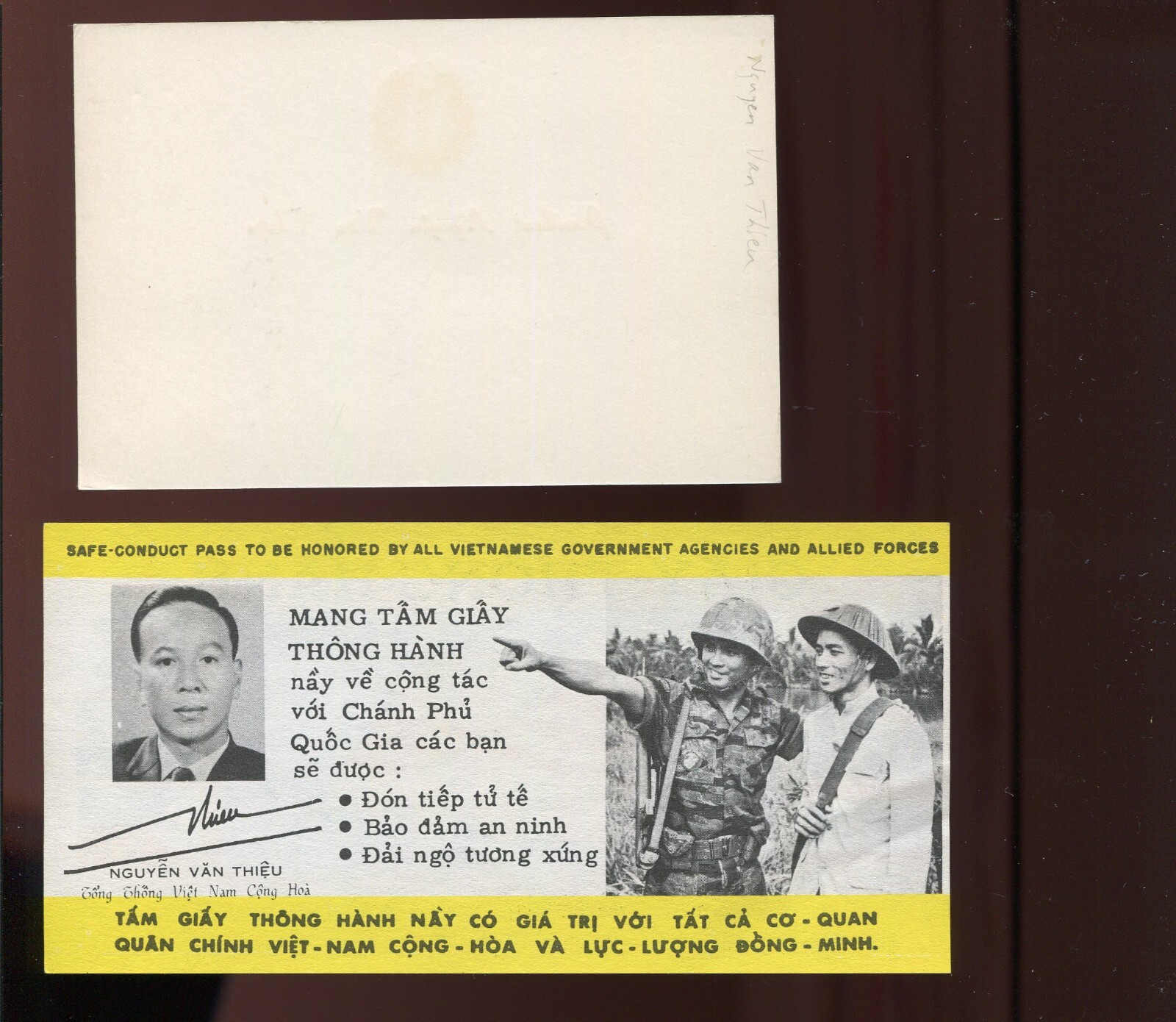 NGUYEN VAN THIEU PRESIDENT OF SOUTH VIETNAM SIGNED CARD LV4034 | eBay