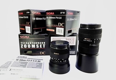 NEW ! SIGMA Zoom Set  18-50mm F3.5-5.6 DC/ 55-200mm F4-5.6 DC  For Canon AF  #55