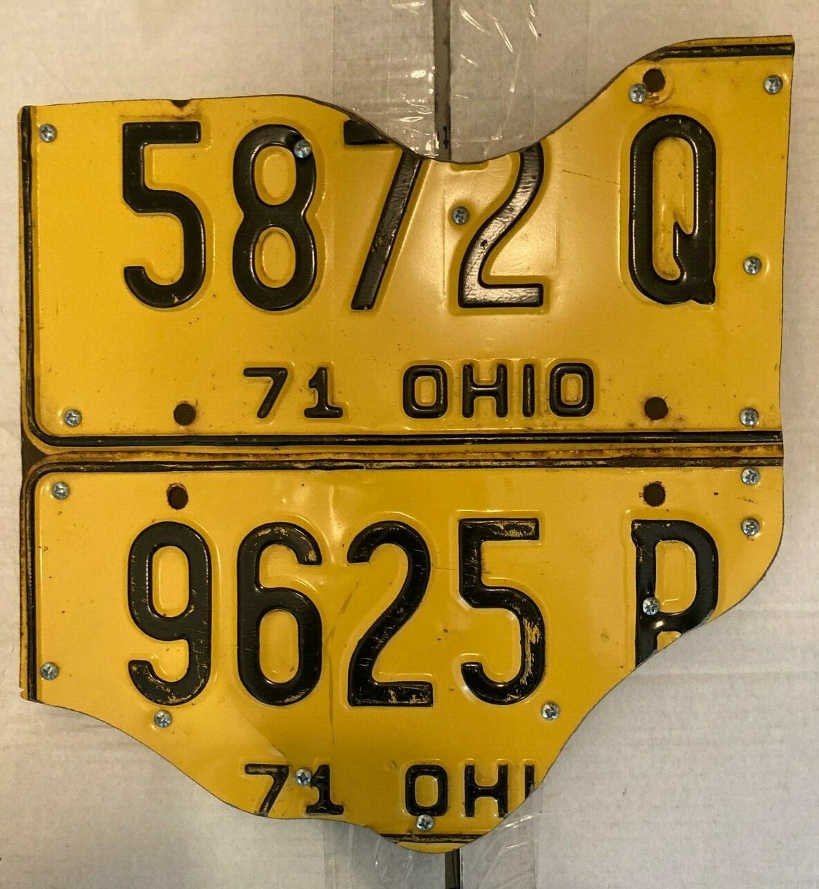 Ohio License Plate Art Ohio Decoration Wall Art Buckeye State 1971