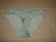 NWT Victoria's Secret 2018 Christmas Bikini Panty Mint Green Reindeer sz S