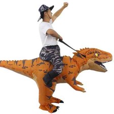 Halloween Inflatable Dinosaur Costume Adult Ride on Blow Up Party Cosplay Dress