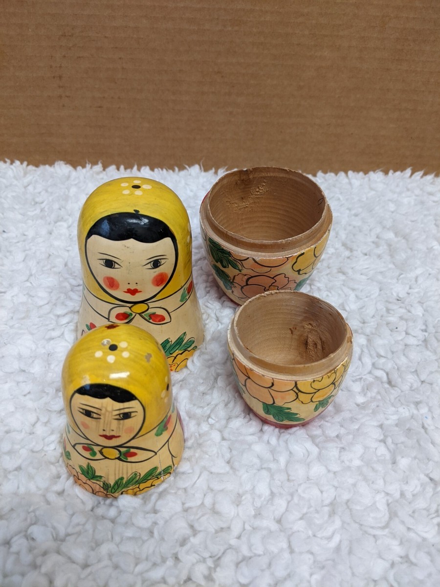 Vintage Hand Painted Nesting Dolls Set of 2 - Older Chinese