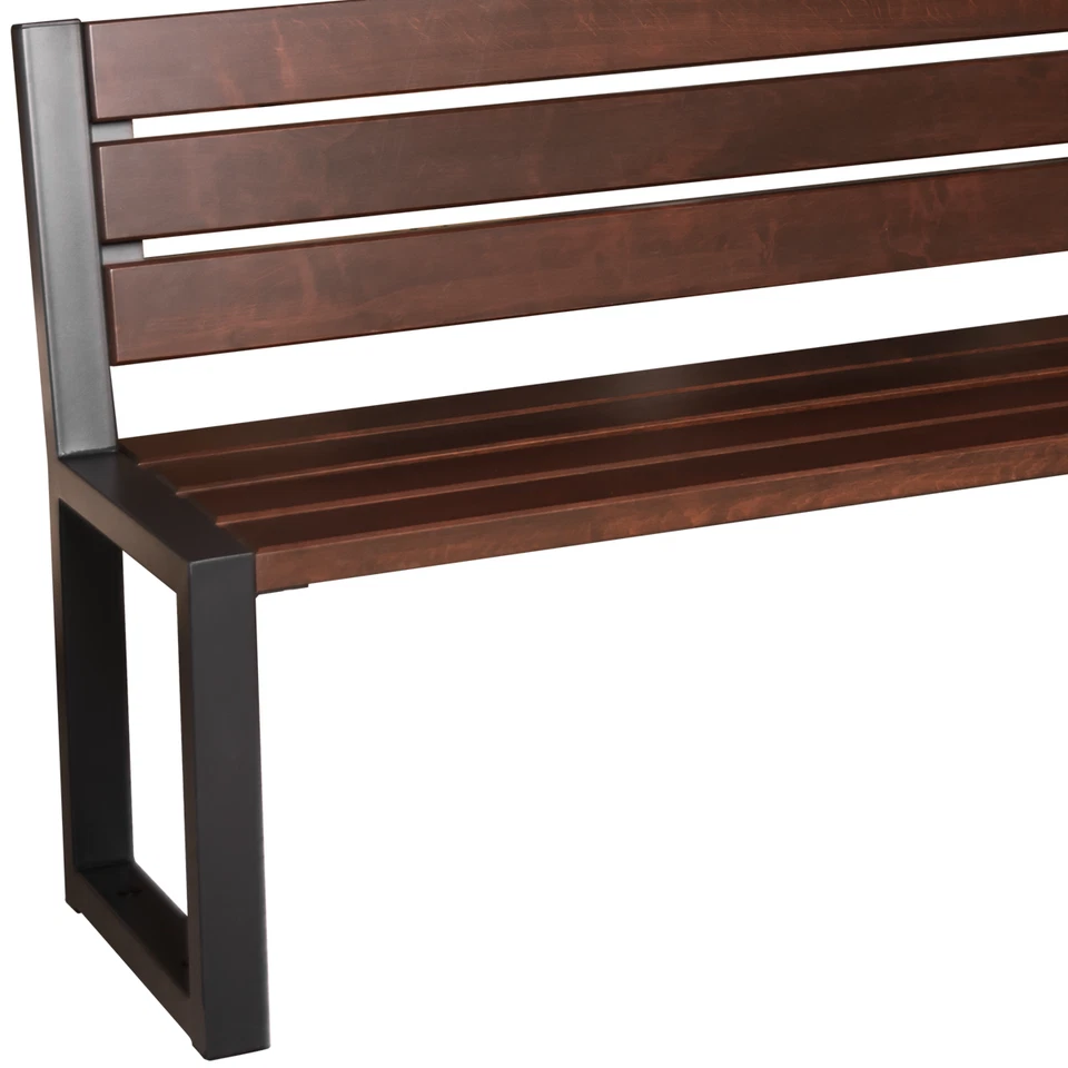 Parkbank Gartenbank Wetterfest 2-3 Sitzer Dunkelbraun Gartenmöbel Sitzbank DE! - Bild 4 von 4