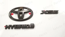 3PCS REAR TAILGATE MATTE BLACK EMBLEM OVERLAY 2021+ TOYOTA SIENNA XSE HYBRID 