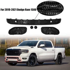 Front Bumper Lower Grille and Tow Hook Cover Bezel For 2019-2021 Dodge RAM 1500