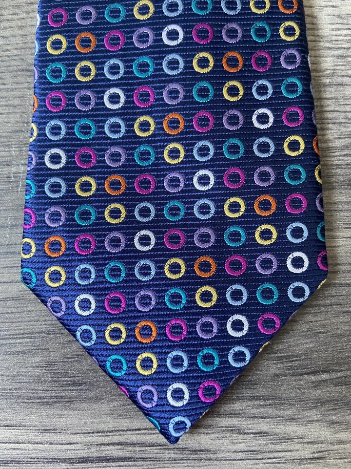 Corbata De Seda Holo Multicolor Duchamp BNWT - Imagen 3 de 4