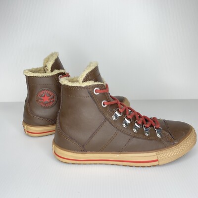Converse Hi Top Youth Winter Monk's Robe Boot~ Brown Leather 632531C 