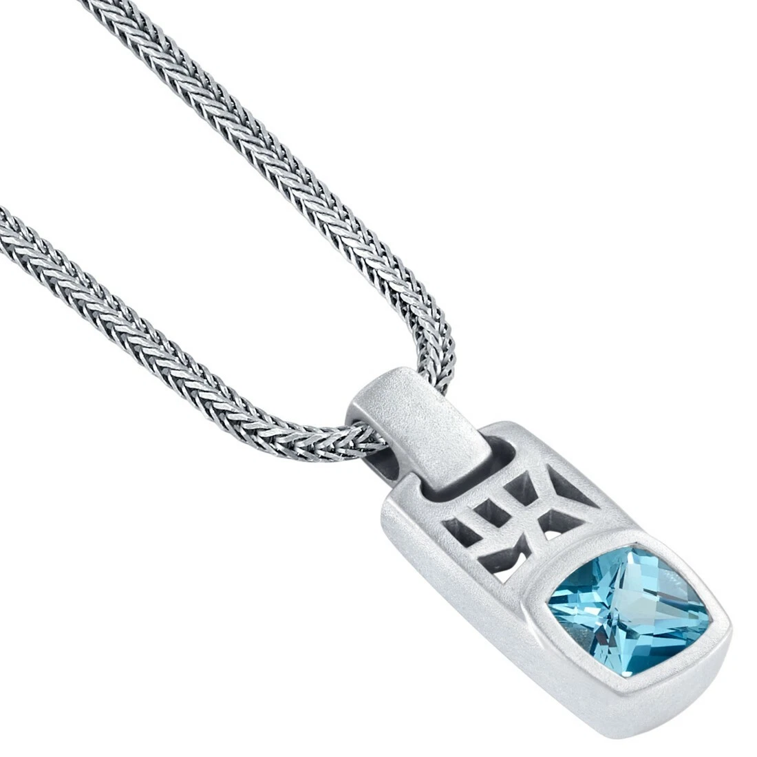 Blue topaz mens necklace cheap