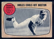 1968 TOPPS OPC O PEE CHEE #153 WS Game 3 NELSON BRILES Cardinals Red Sox VG-EX