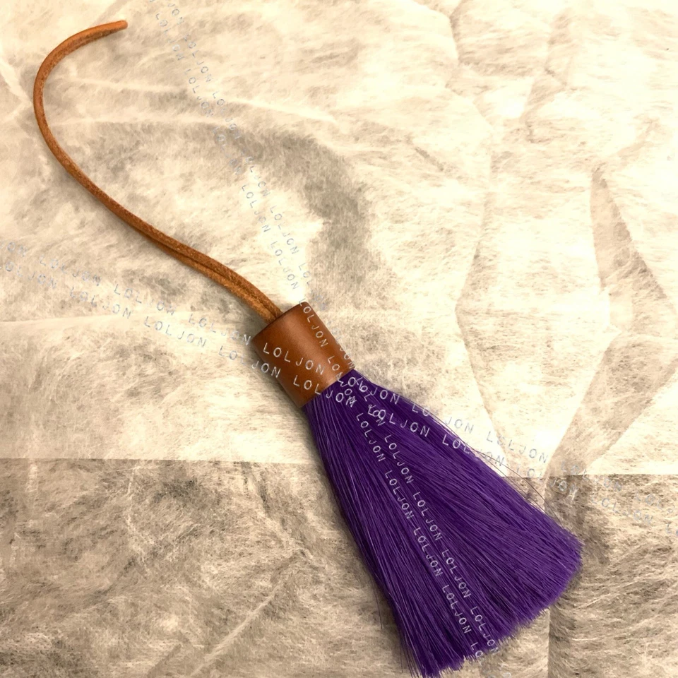 Hermes Barenia Crin de Caballo Pom Pom Crin De Cheva Borla Bolso Dije MUY Raro AZUL Foto 3 de 4