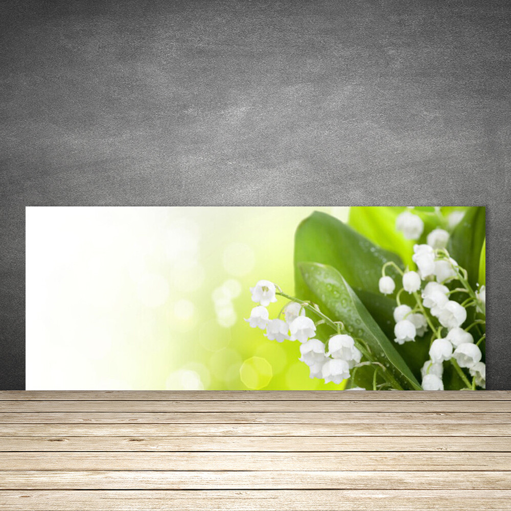 Crédence en verre de sécurité 125x50 cm finition brillante Floral Muguet