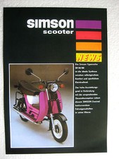 PROSPEKT Werbung DATENBLATT Simson Roller SR50 SR80 SCOOTER aus Suhl