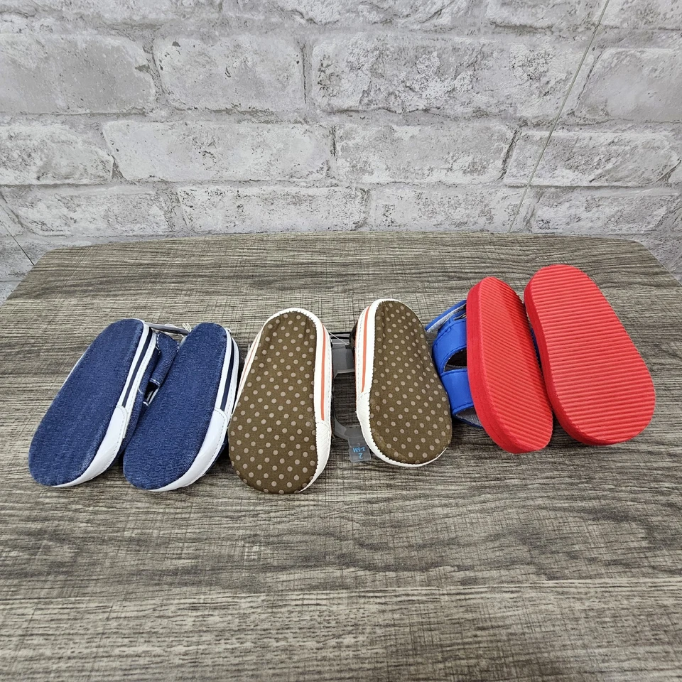 Lote de 3 sapatos infantis masculinos tamanho 2 3-6 meses - Imagem 4 de 4
