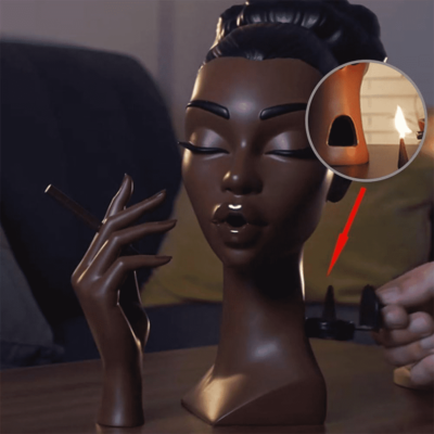 Head Incense Burner Black Woman, Black Lady Head Scents Burner Black Women Head, Head Incense Burner Black Woman,Headscents Incense Holder for Various