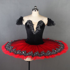 2022 New Children's Professional Tutu Black Red Swan Lake Tutu